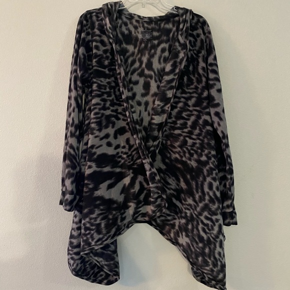 cuddl duds fleece hooded wrap cardigan